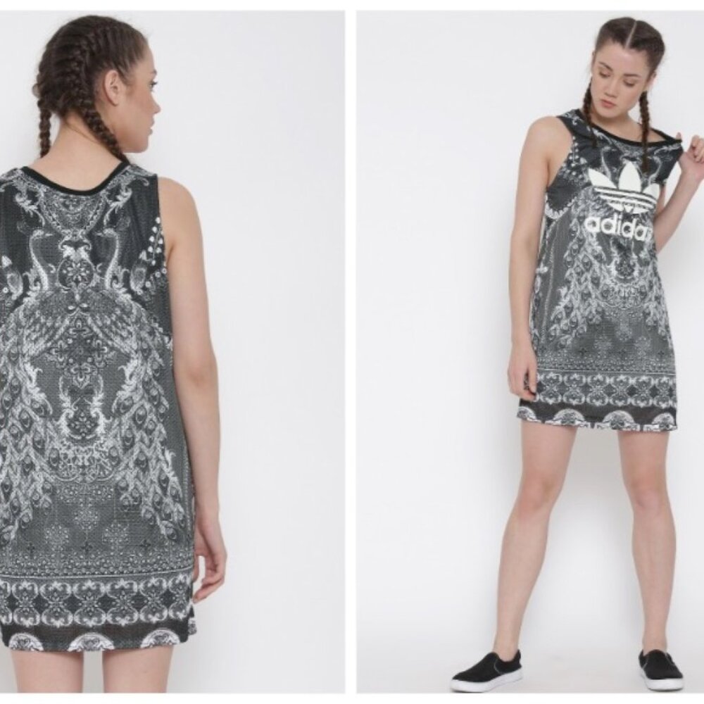 ADIDAS ORIGINALS Pavao Printed Tank Dress - Black - Size XS - Picture 12 of 13